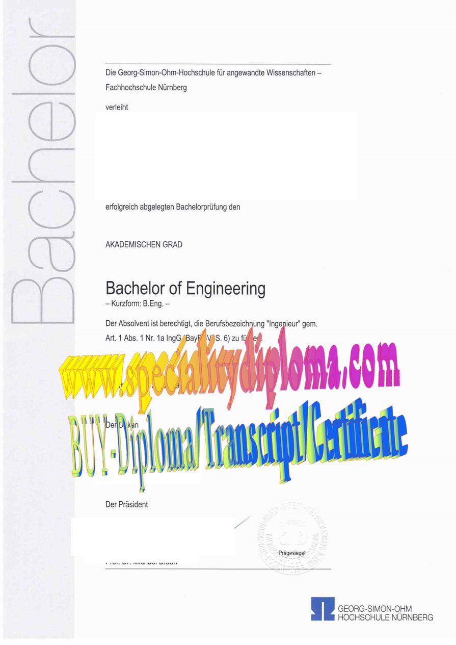 Buy Georg Simon Ohm Hochschule Nürnberg Diploma Online