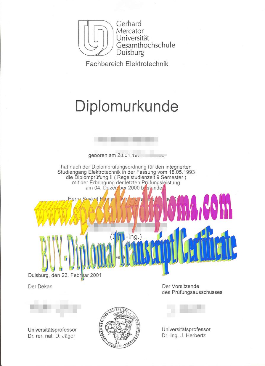 Buy Gerhard Mercator Universitat Diploma Online