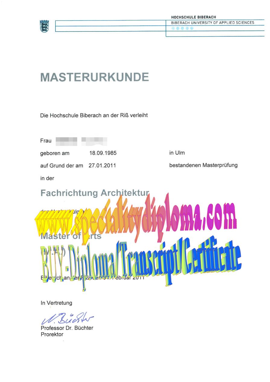 Buy Hochschule Biberach Diploma Online