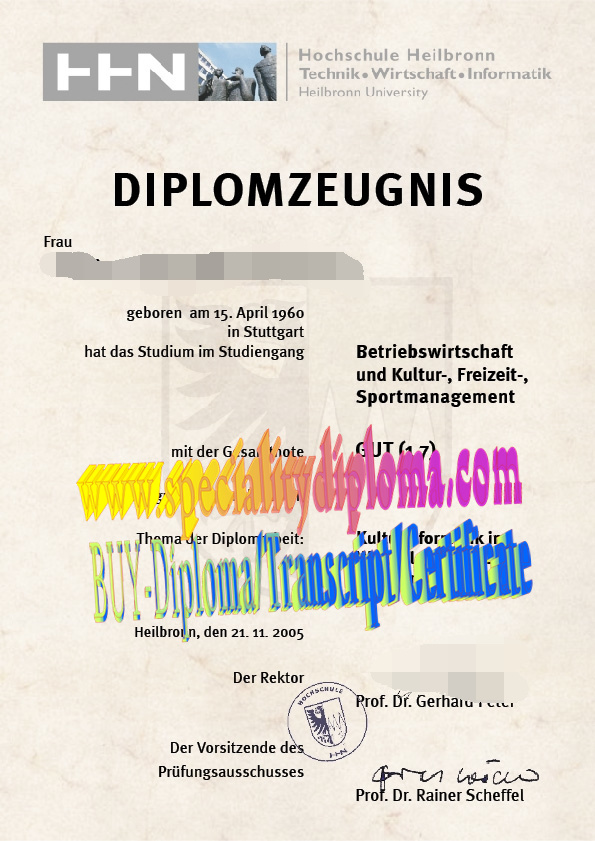 Buy Hochschule Heilbronn Diploma Online