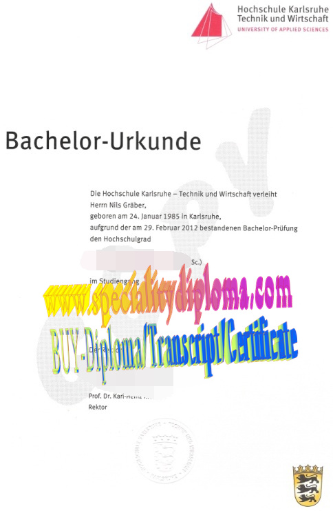 Buy Hochschule Karlsruhe Technik und Wirtschaft Diploma Online
