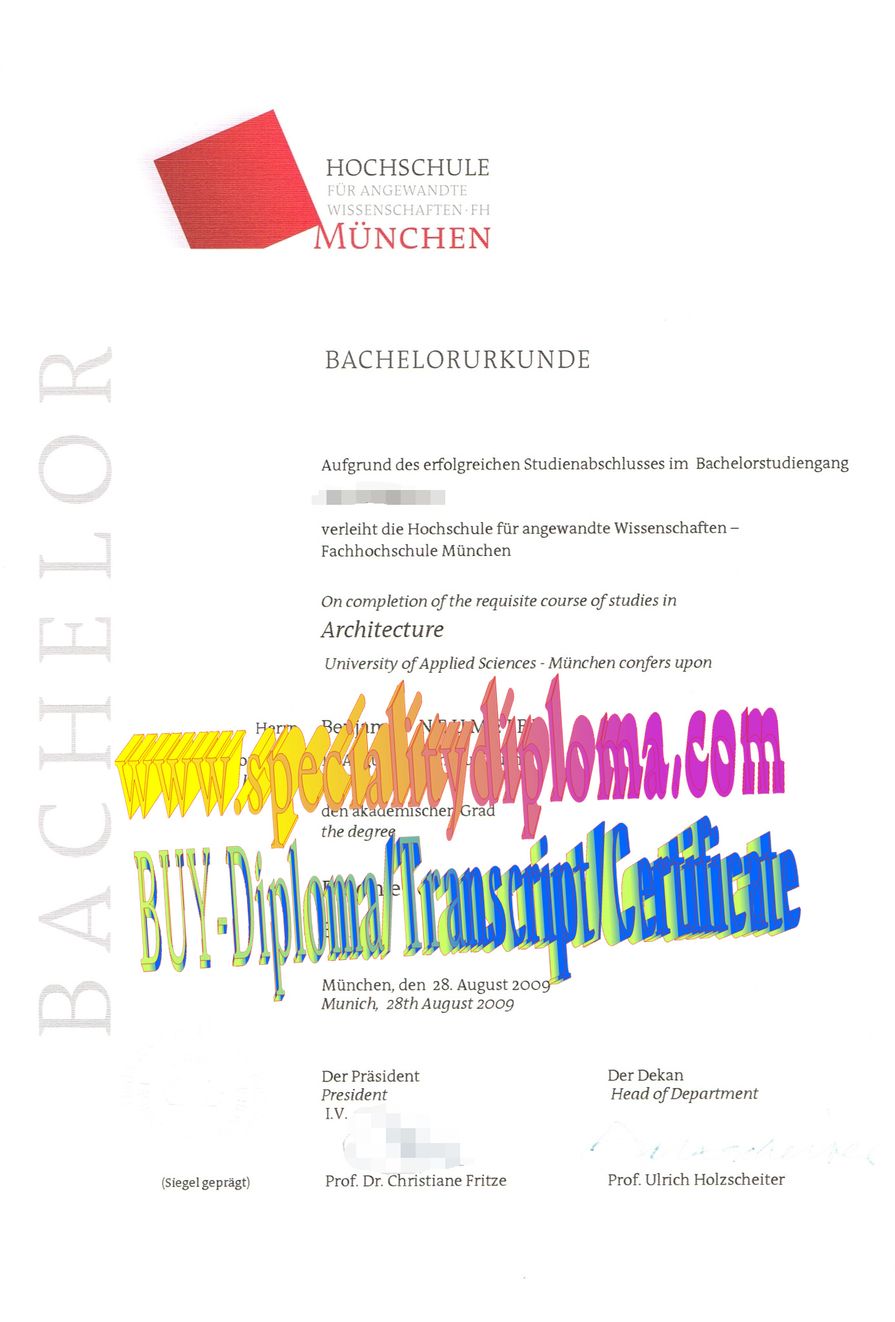 Buy Hochschule für angewandte Wissenschaften München Diploma Online