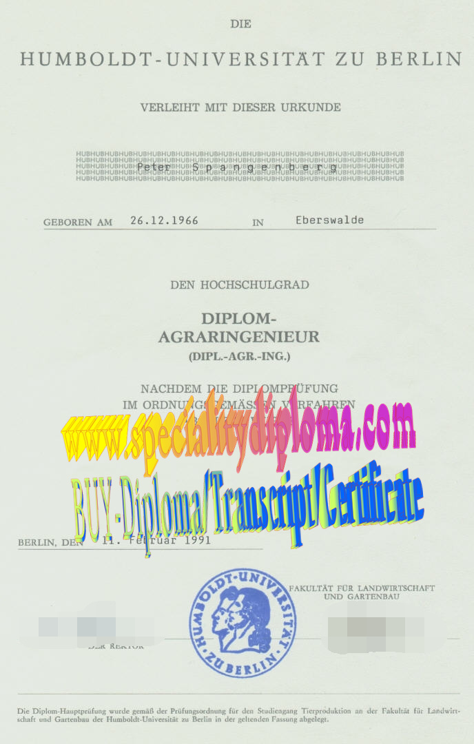 Buy Humboldt Universitat zu Berlin Diploma Online