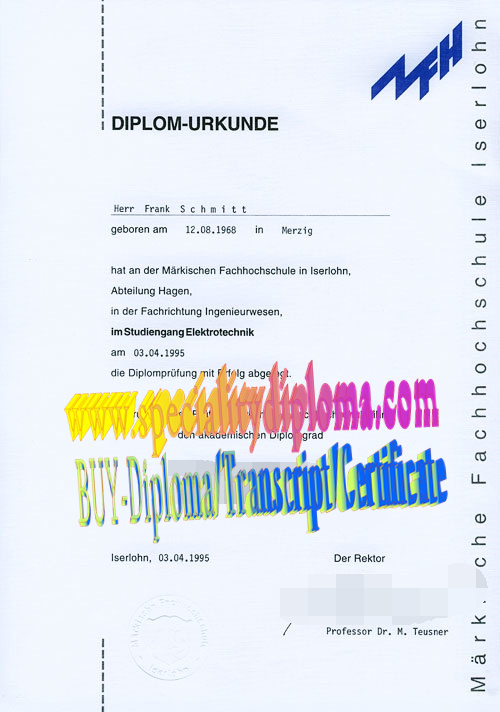 Buy Maerkische Fachhochschule Diploma Online
