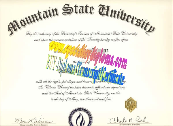 Buy Mountain State University Diploma Online
