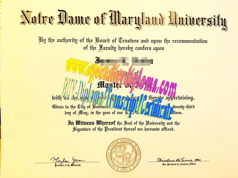 Buy Notre Dame of Maryland University Diploma Online