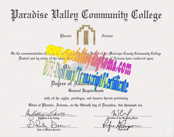 Buy Paradise Valley Community College Diploma Online