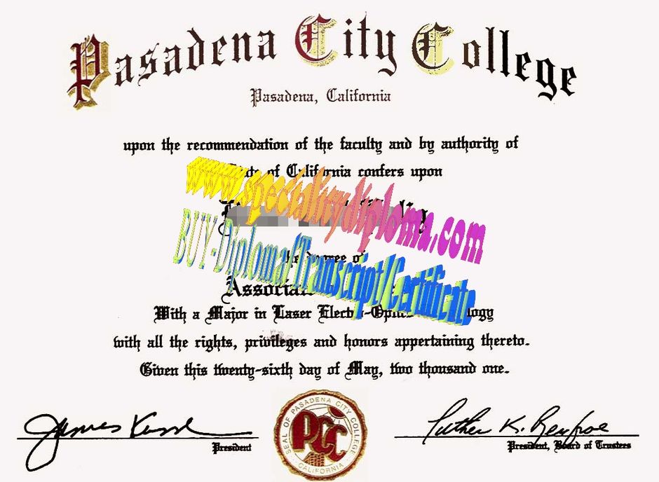 Buy Pasadena City College Diploma Online