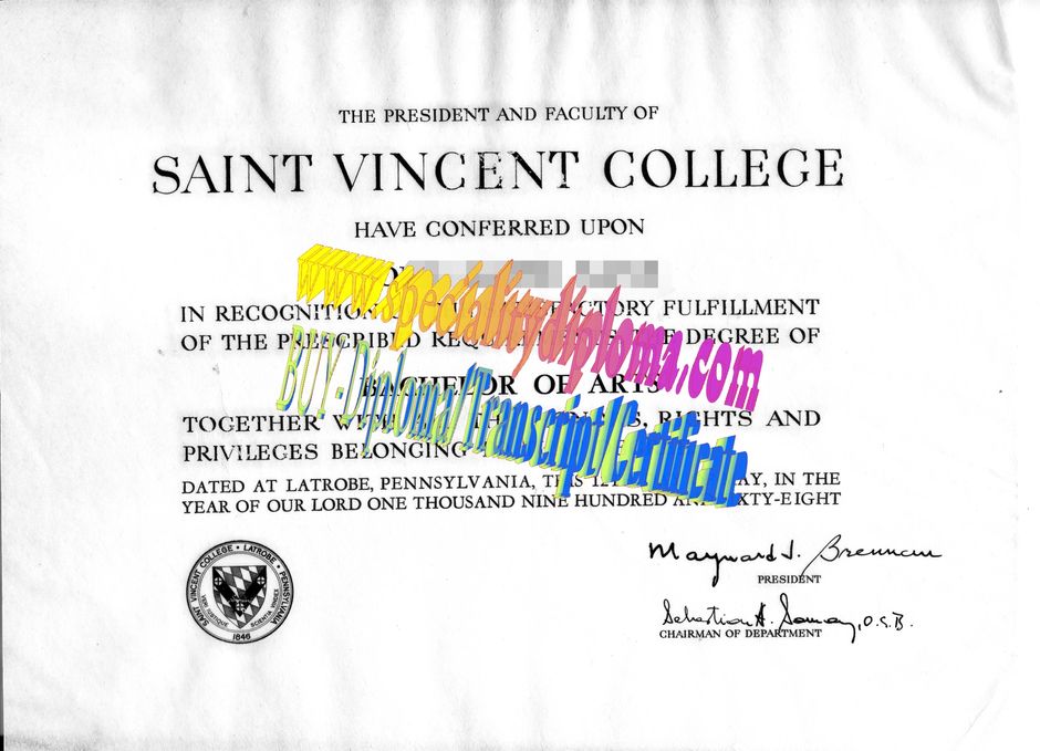 Buy Saint Vincent College Diploma Online
