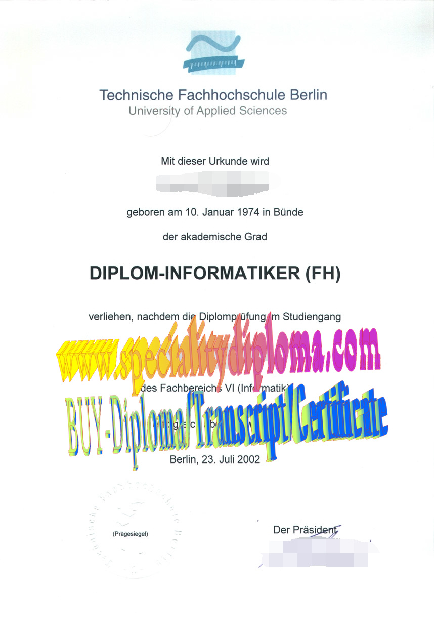 Buy Technische Fachhochschule Berlin Diploma Online