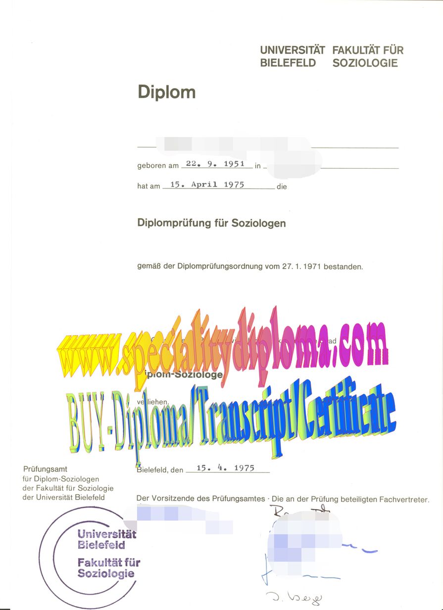Buy Universitat Bielefeld Diploma Online