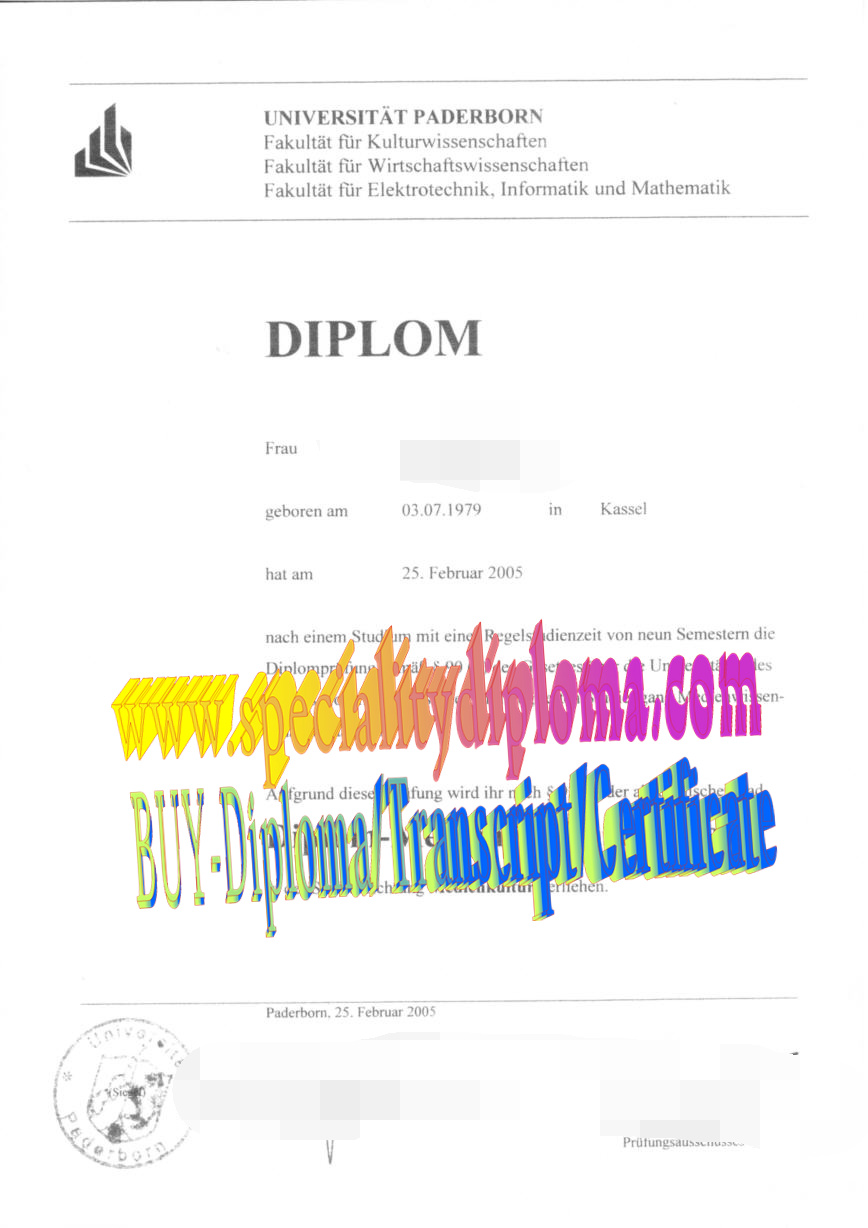 Buy University of Paderborn Diploma Online