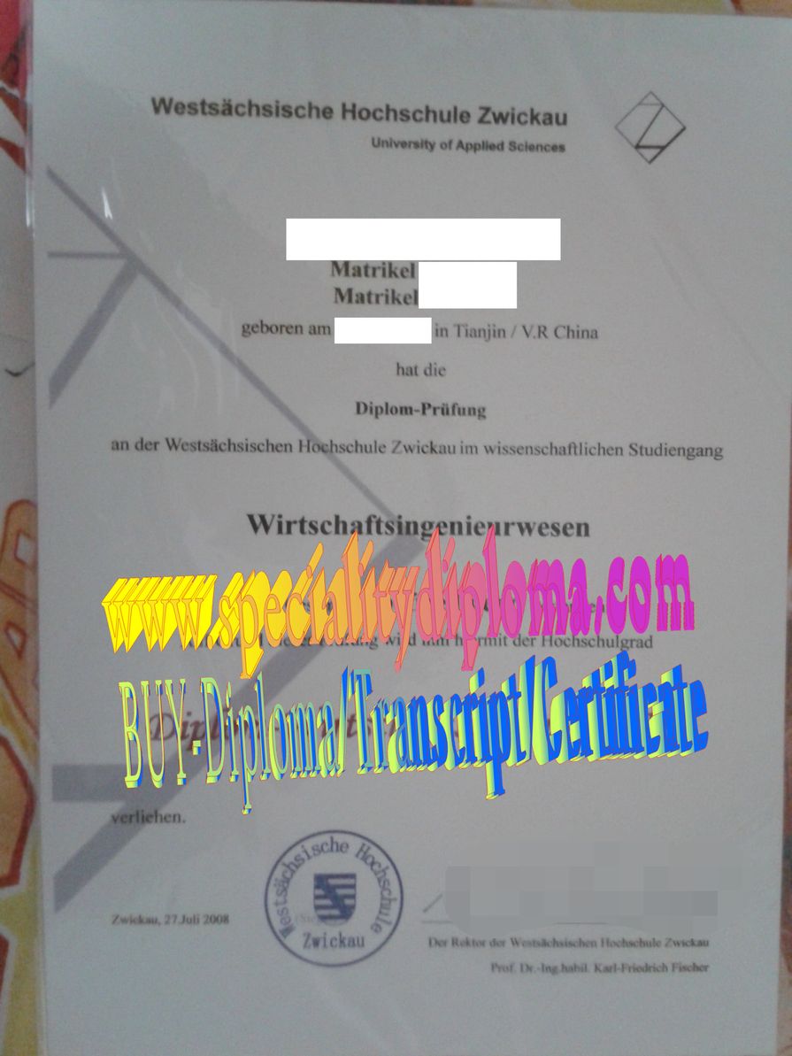 Buy West Saxon University of Applied Sciences Zwickau Diploma Online