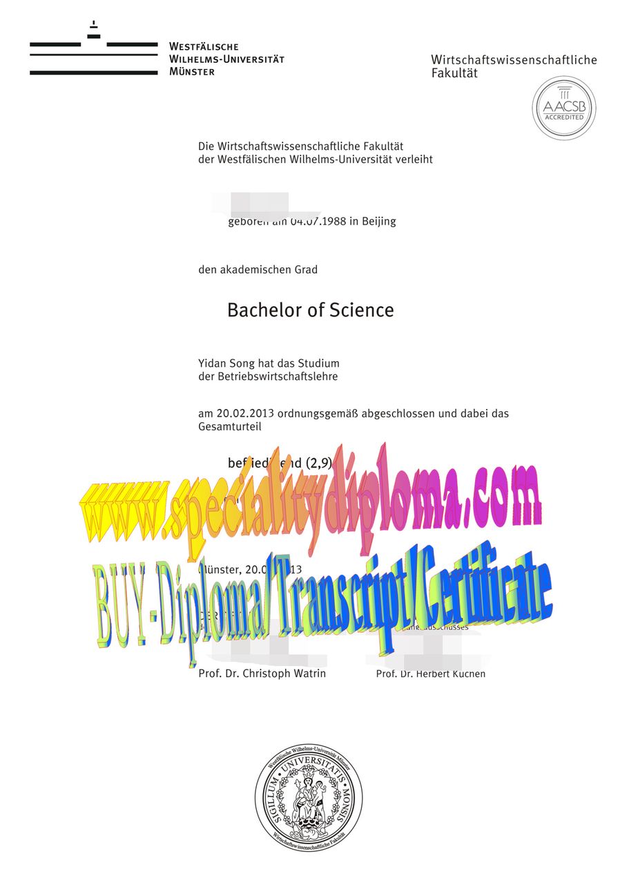 Buy Westfalische Wilhelms Universitat Münster Diploma Online