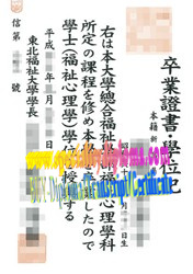 Buy fake Tohoku Fukushi University Diploma