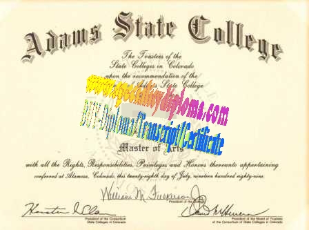 Fake Adams State College Diploma Certificate