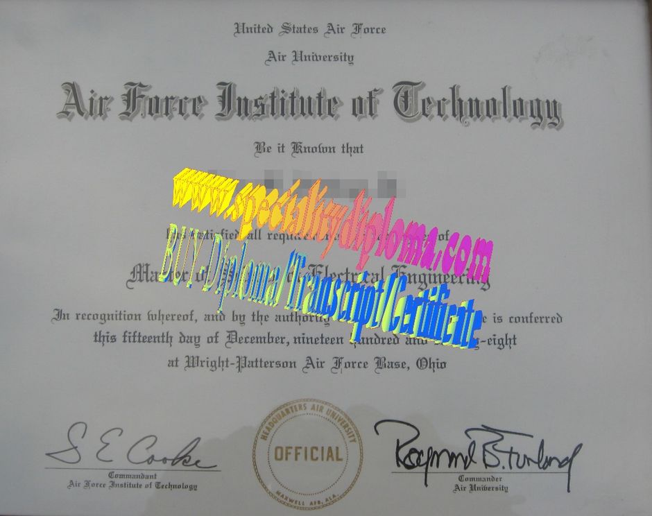 Fake Air Force Institute of Technology Diploma Certificate