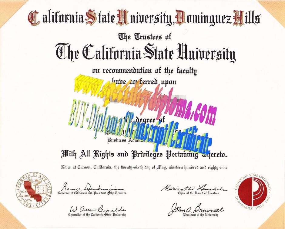 Fake California State University,Dominguez Hills Diploma Certificate