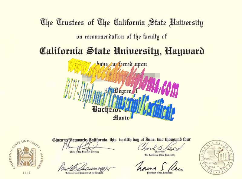 Fake California State University (Hayward). Diploma Certificate