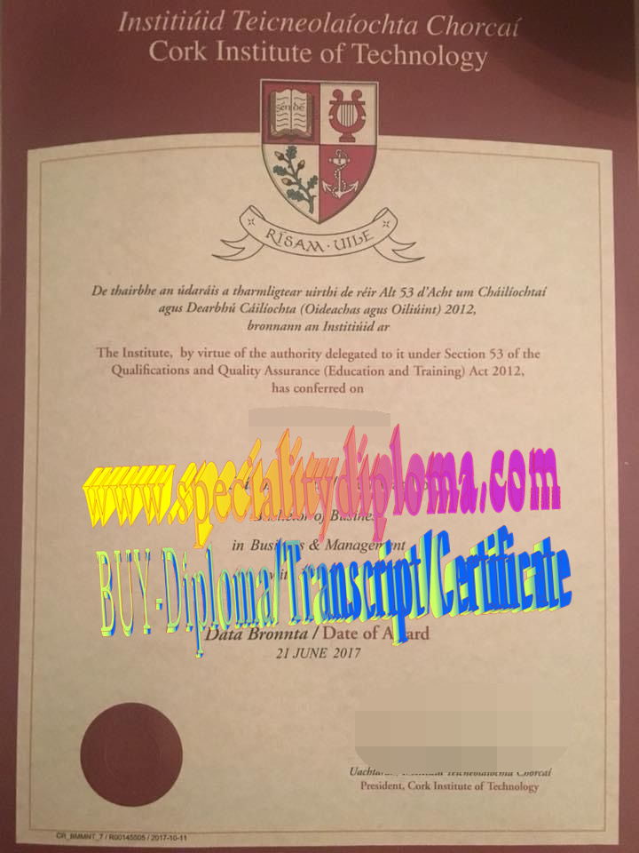 Fake Cork Institute of Technology Diploma Certificate