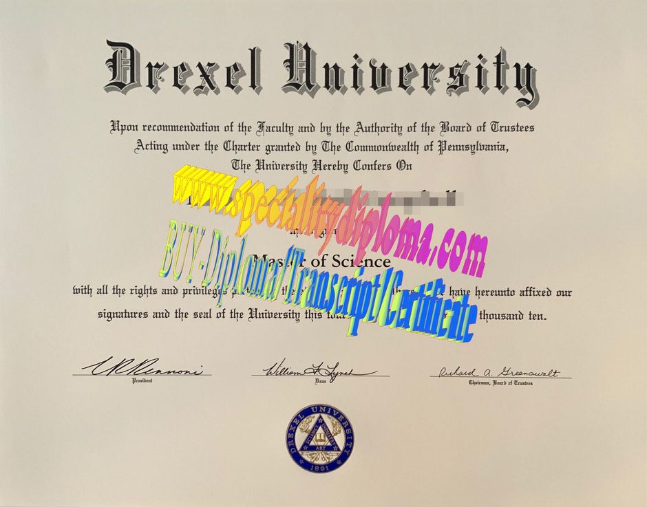 Fake Drexel University Diploma Certificate