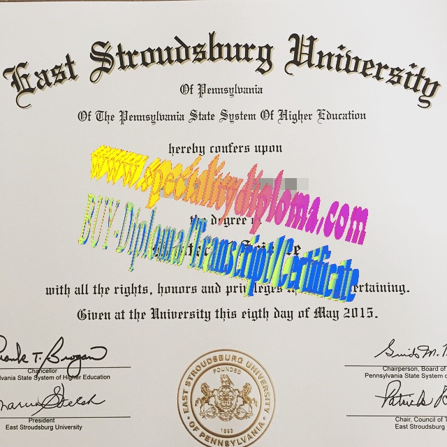 Fake East Stroudsburg University Diploma Certificate