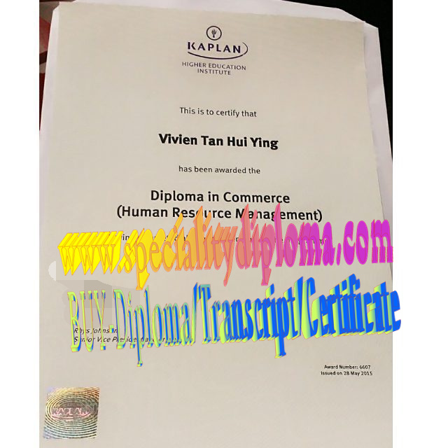 Fake Fake  Kaplan Higher Education Diploma