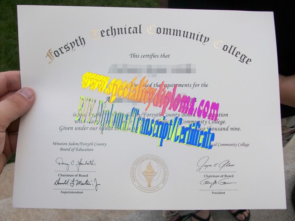 Fake Forsyth Technical Community College Diploma Certificate