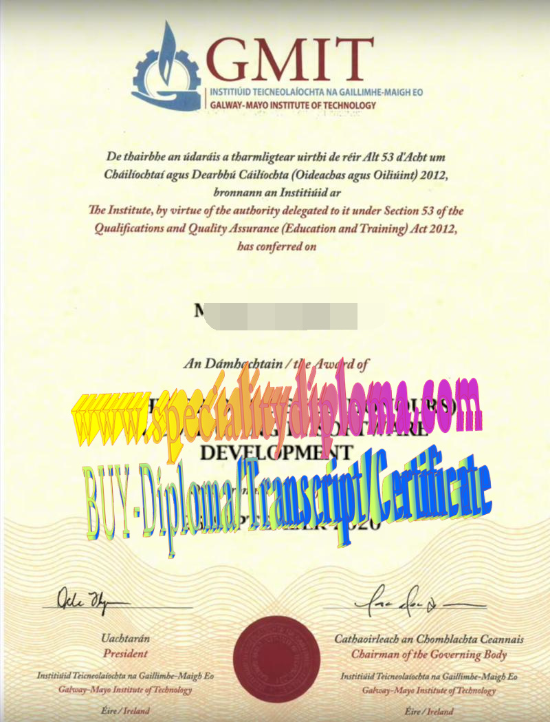 Fake Galway Mayo Institute of Technology Diploma Certificate