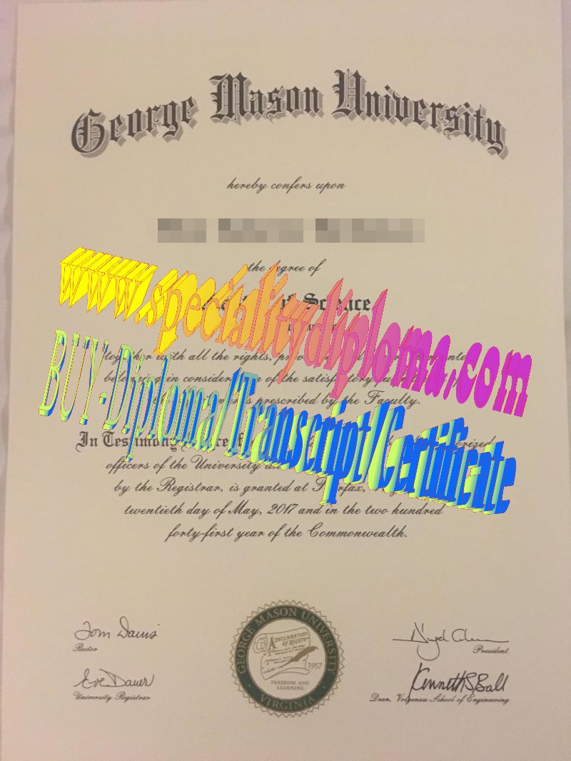 Fake George Mason University Diploma Certificate