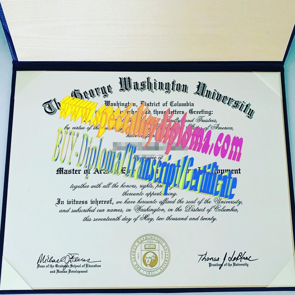 Fake George Washington University Diploma Certificate