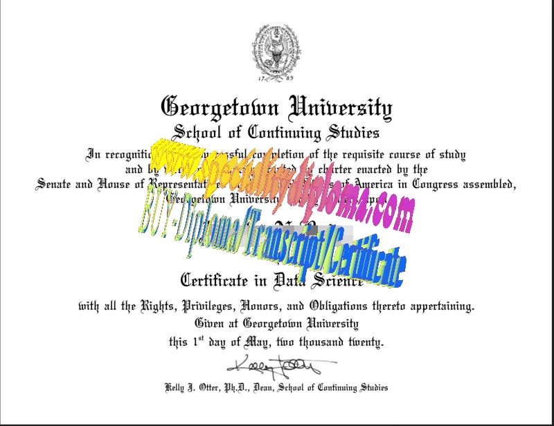 Fake Georgetown University Diploma Certificate