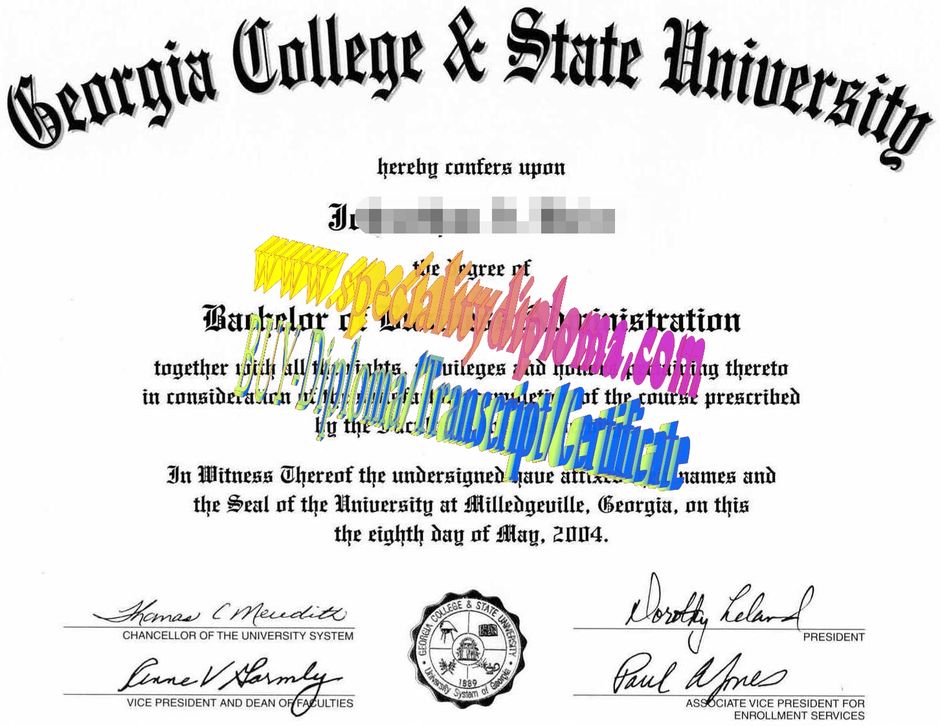 Fake Georgia College And State University Diploma Certificate