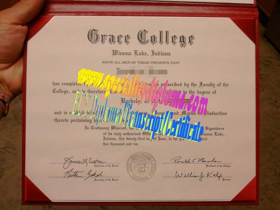 Fake Grace College Diploma Certificate