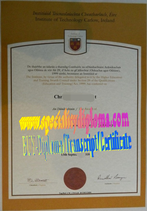 Fake Institute of Technology, Carlow Diploma Certificate