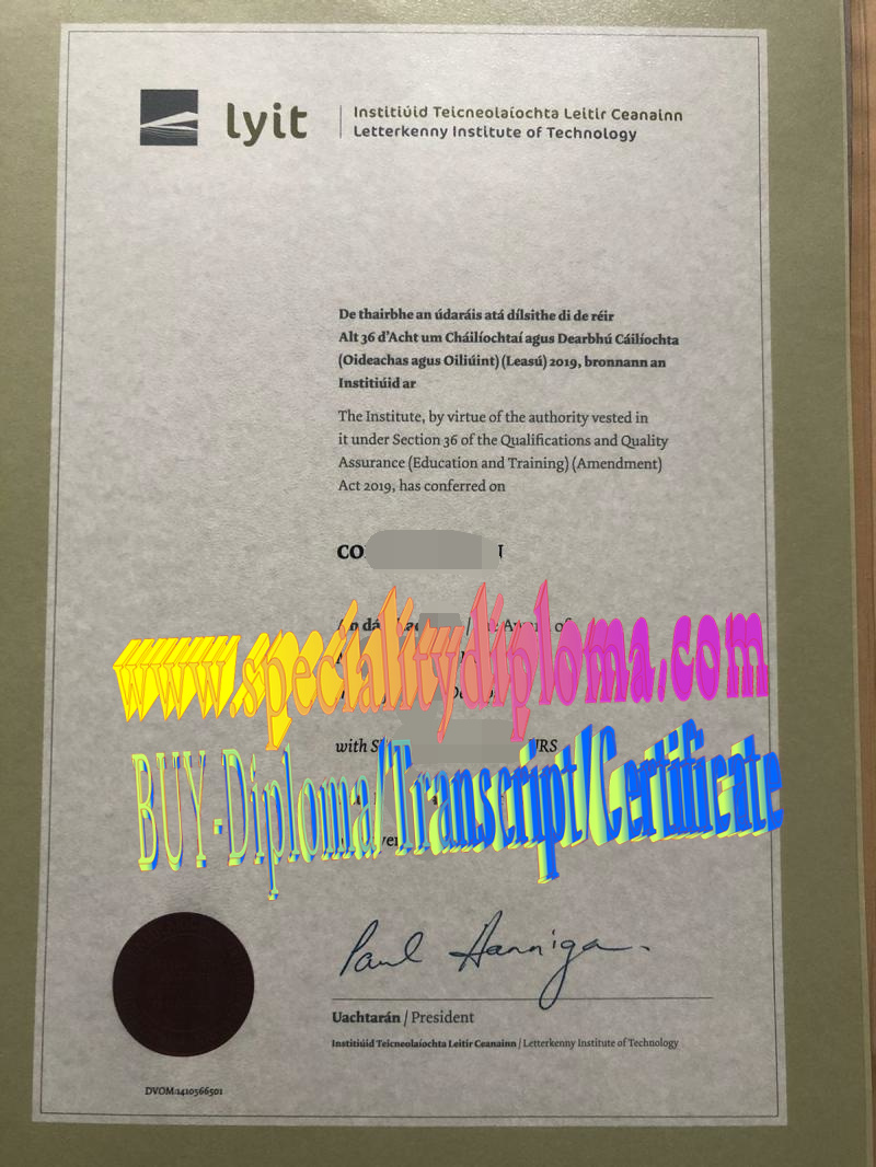 Fake Letterkenny Institute of Technology Diploma Certificate