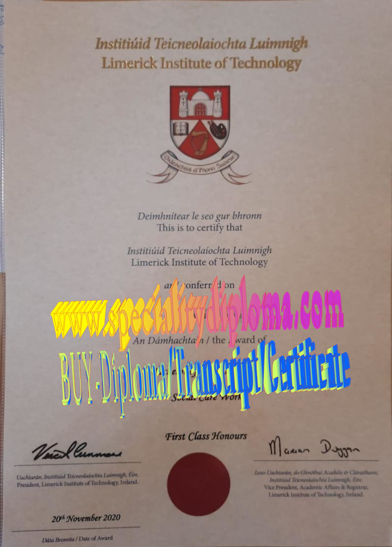 Fake Limerick Institute of Technology Diploma Certificate