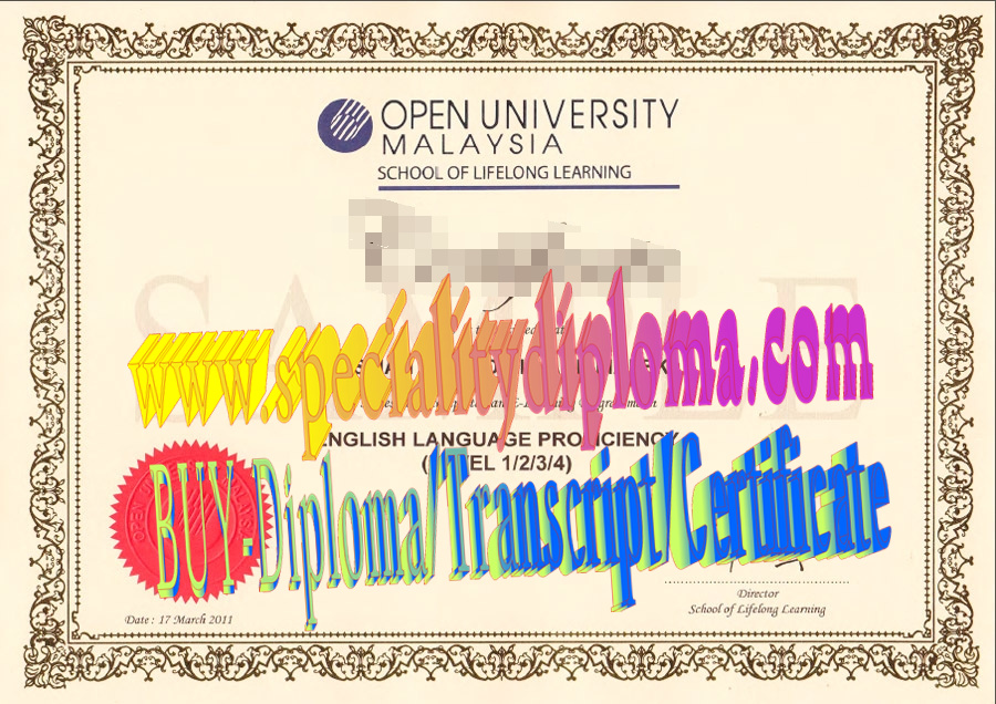 Fake Open University Malaysia Diploma Transcript