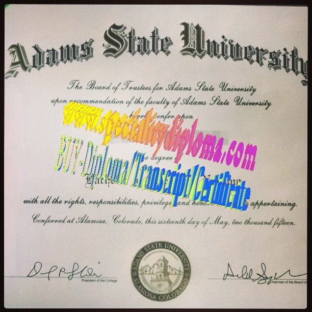 Fake adams state university Diploma Certificate