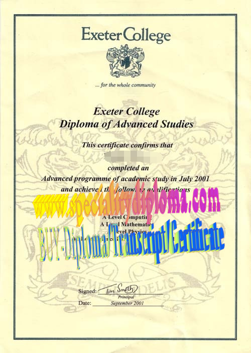 How Buy Exeter College Diploma Degree