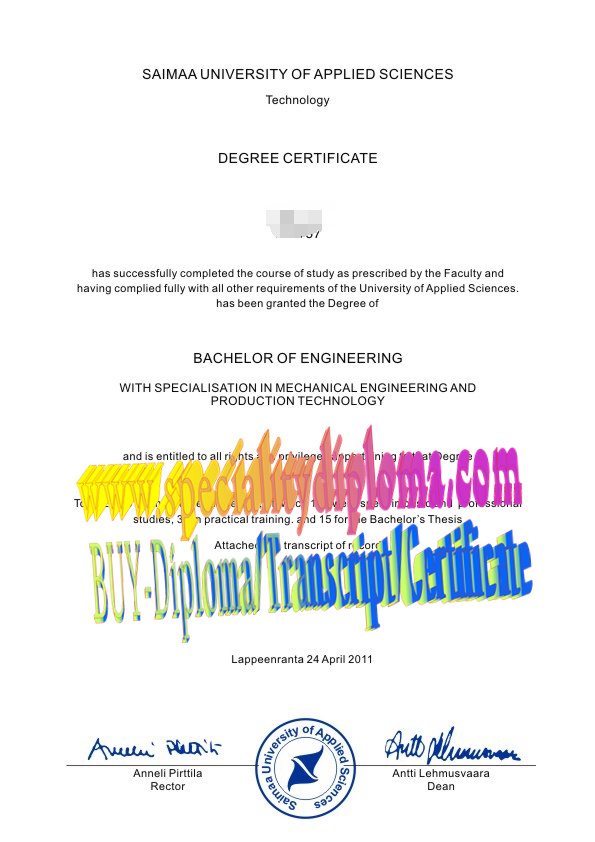 How Buy Saimaan ammattikorkeakoulu Diploma Degree