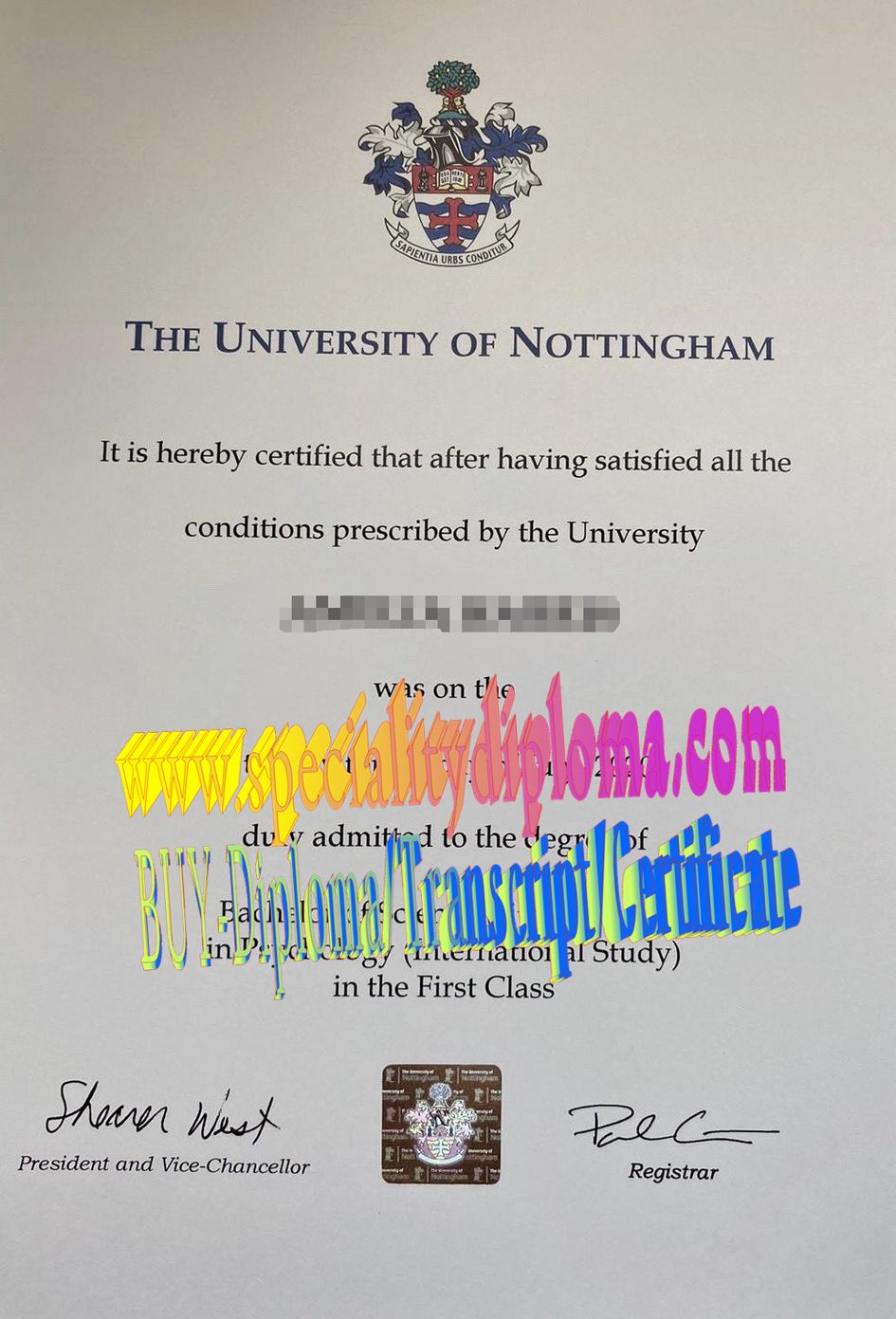 How Buy The University of Nottingham Diploma Degree