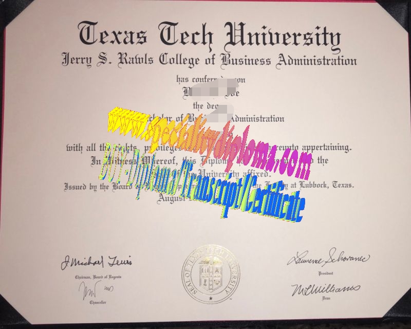 Make fake Texas Tech University Diploma