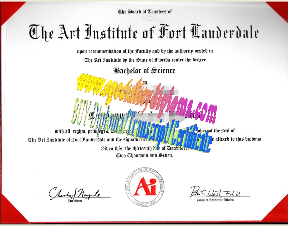 Make fake The Art Institute of Fort Lauderdale Diploma