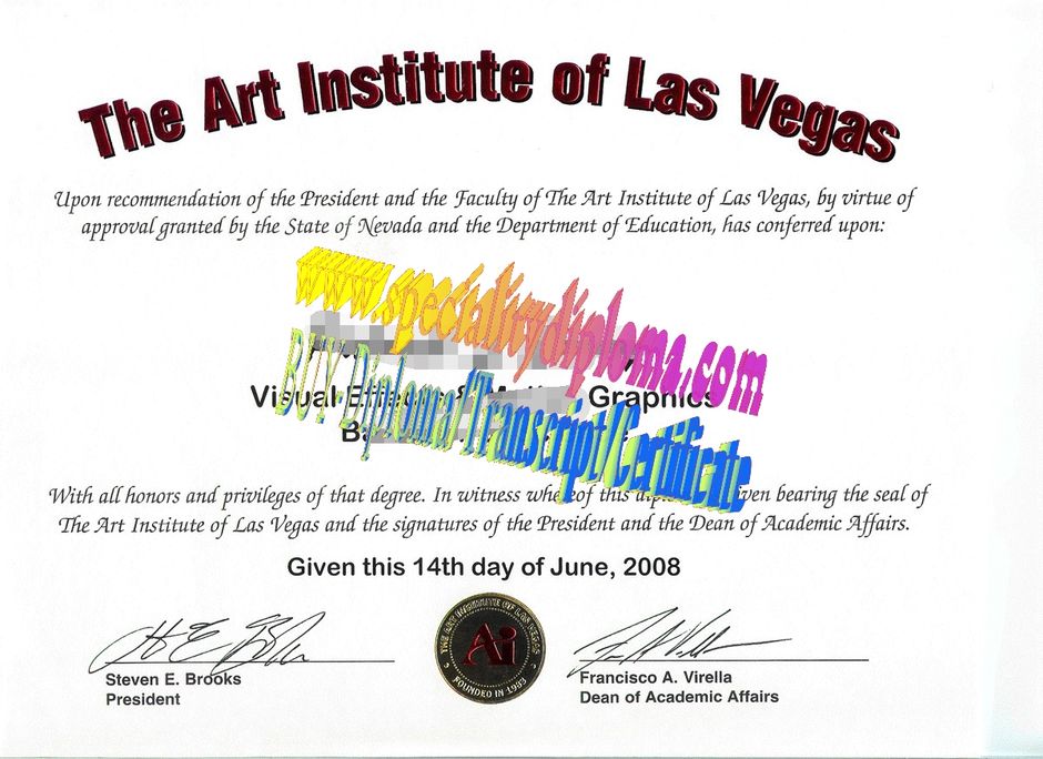 Make fake The Art Institute of Las Vegas Diploma