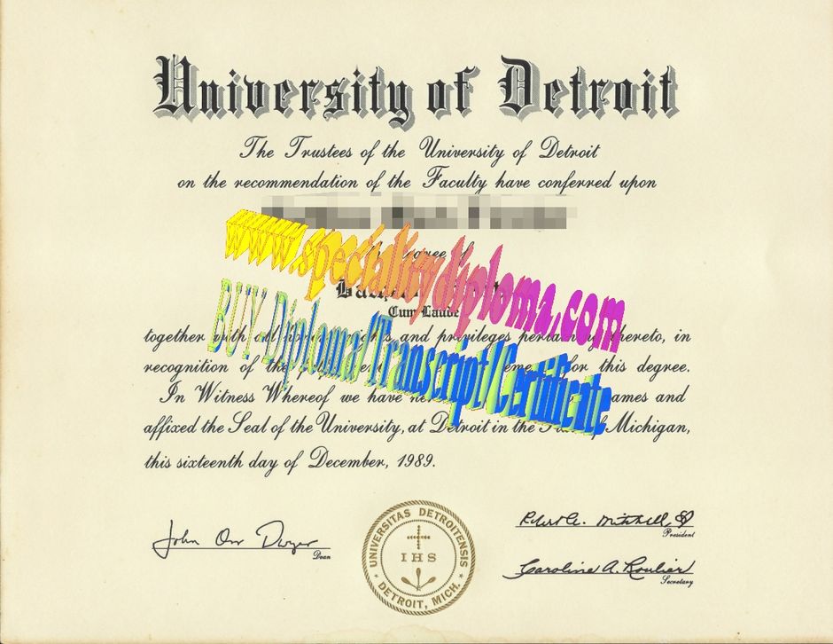 Make fake University of Detroit Mercy Diploma