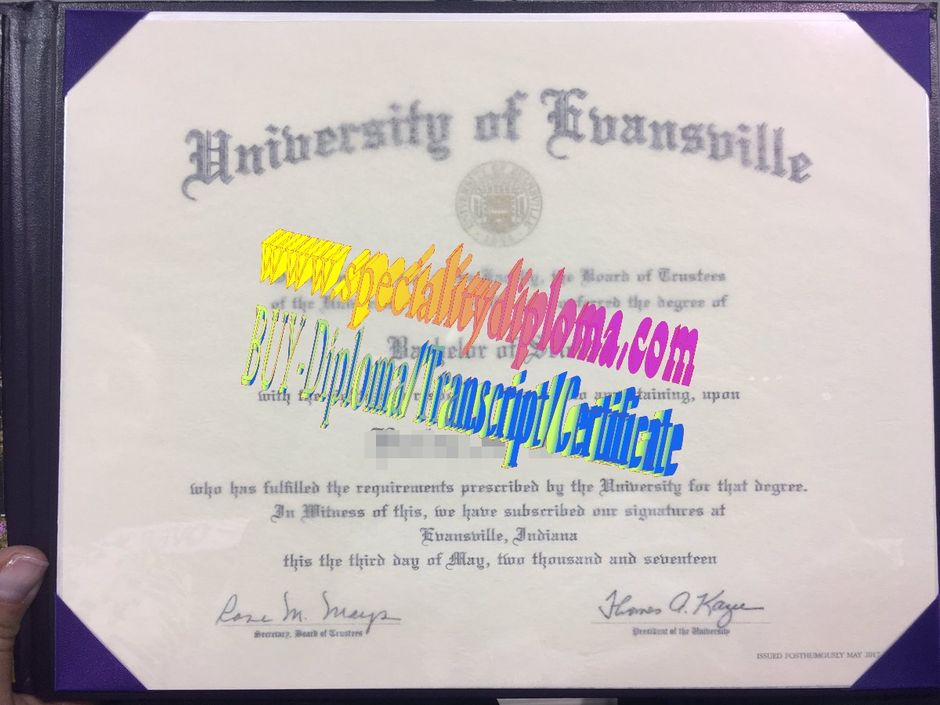 Make fake University of Evansville Diploma